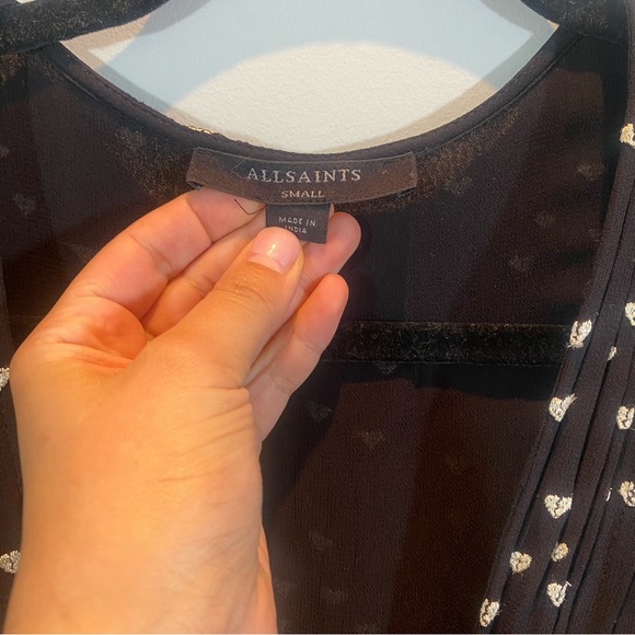 All Saints Heart Printed Wrap Dress Size XS - Picture 3 of 9